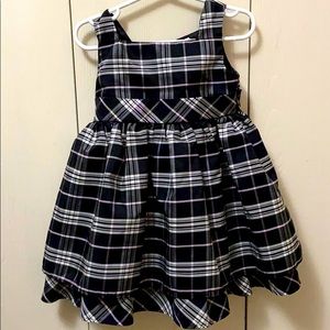 George Black, White, Silver & Pink Plaid Dress